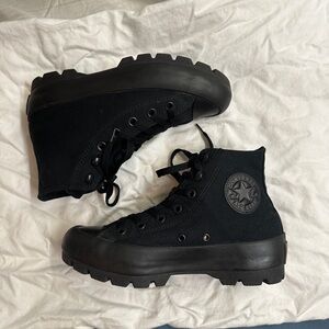 Womens Converse Chuck Taylor All Star Hi Lugged Sneaker - Black Monochrome